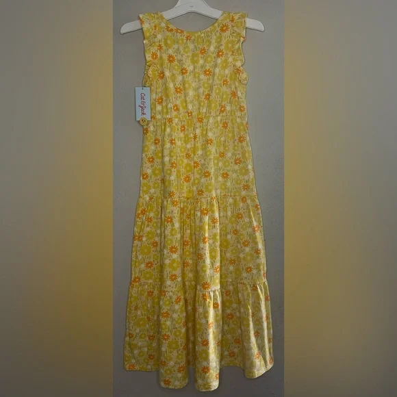 Cat & Jack Girl’s Yellow Floral Dress - Picture 3 of 5
